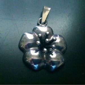 Artisan Crafted Sterling Silver Floral Pendant - Silver Flower Necklace